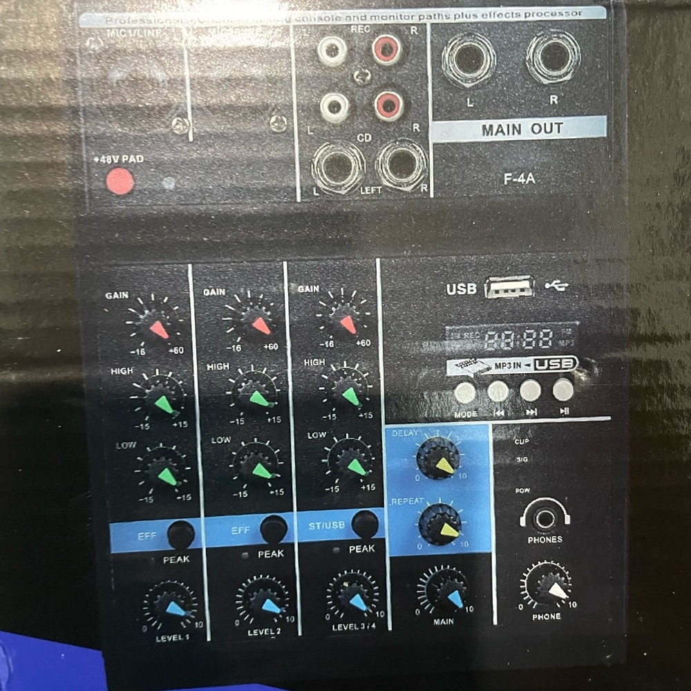 Audio Mixer 4 Ch With Usb Connection For Pc